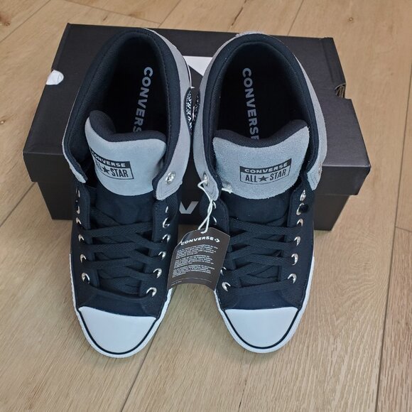 Converse Chuck Taylor All Star High Street Mid Shoe Grey / Black Sneaker A16470C - Picture 5 of 10